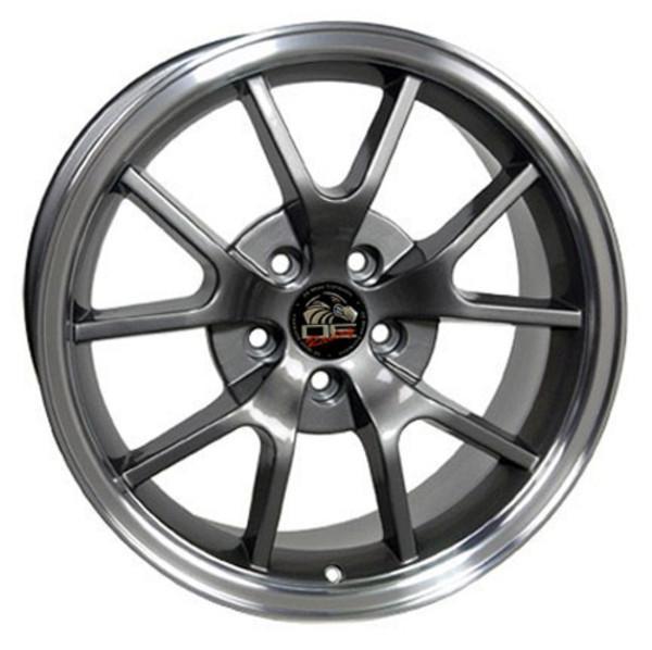 18" Gunmetal Machined Lip wheel replacement for Ford Mustang 1994-2004. Replica Rim 8181968