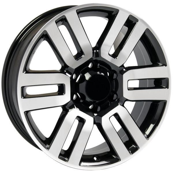 20" Black Machined wheel replacement for Toyota 4Runner 1996-2017. Replica Rim 9492083