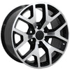 22" Black Machined wheel replacement for Chevy C2500 1988-2000. Replica Rim 9482436
