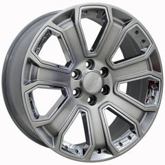 22" Hyper Black Chrome Inserts wheel replacement for Chevy C2500 1988-2000. Replica Rim 9489931