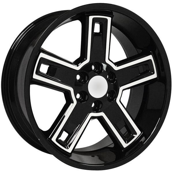 22" Machined Silver wheel replacement for Chevy C2500 1988-2000. Replica Rim 9506648