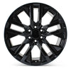 Front view of the 22x9" GM Trucks wheel replacement 2015-2022 Black replica rim ALY05903U45N, 84570333