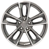 Front view of a 18x8 Machined Gunmetal wheel replacement for Audi Series replica rim 9508337