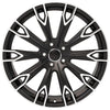 Front view of a 20x9 Machined Black wheel replacement for Audi A4 replica rim 9508338