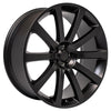 Angle view of a 22x9 Machined Black wheel replacement for Chrysler 300 replica rim 9457551