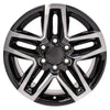 Front view of a 18x8.5 Machined Black wheel replacement for Chevy Silverado replica rim 9510944