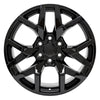 Front view of a 20x9 Black wheel replacement for Chevy Suburban replica rim 9511037