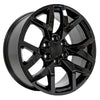 Angle view of a 20x9 Black wheel replacement for Chevy Suburban replica rim 9511037