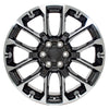 Front view of a 22x9 Machined Black wheel replacement for Chevy Suburban replica rim 9510989