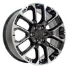 Angle view of a 22x9 Machined Black wheel replacement for Chevy Suburban replica rim 9510989
