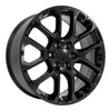 Angle view of a 22x9 Black wheel replacement for Chevy Suburban replica rim 9510990