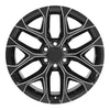 Front view of a 22x9 Machined Black wheel replacement for Chevy Silverado replica rim 9510961