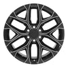 Front view of a 22x9 Machined Black wheel replacement for Chevy Silverado replica rim 9510961
