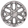 Front view of a 22x9 Chrome wheel replacement for Chevy Silverado replica rim 9510963
