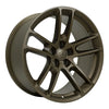 Angle view of a 20x9 Bronze wheel replacement for Dodge Challenger replica rim 9511047
