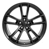 Front view of a 20x10 Black wheel replacement for Dodge Challenger replica rim 9511049