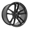 Angle view of a 20x10 Black wheel replacement for Dodge Challenger replica rim 9511049