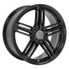 Angle view of a 18x8 Black wheel replacement for Audi Volkswagen replica rim 8525926