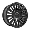 Angle view of a 22x9 Black wheel replacement for Cadillac Escalade replica rim 9511002