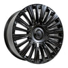 Angle view of a 24x10 Black wheel replacement for Cadillac Escalade replica rim 9511005