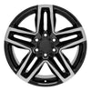 Front view of a 20x9 Machined Black wheel replacement for Cadillac Escalade replica rim 9510947