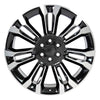 Front view of a 24x10 Machined Black wheel replacement for Cadillac Escalade replica rim 9510982