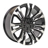 Angle view of a 24x10 Machined Black wheel replacement for Cadillac Escalade replica rim 9510982