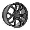 Angle view of a 22x9 Black wheel replacement for GMC Sierra 1500 replica rim 9511039