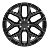 Front view of a 24x10 Black wheel replacement for GM Trucks replica rim 9510967