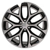Front view of a 24x10 Machined Black wheel replacement for Cadillac Escalade replica rim 9510969