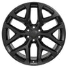 Front view of a 24x10 Black wheel replacement for GM Trucks replica rim 9510965