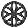Front view of a 26x10 Black wheel replacement for Chevy Trucks replica rim 9511053