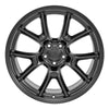 Front view of a 20x9 Black wheel replacement for Dodge Charger replica rim 9511065
