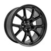 Angle view of a 20x9 Black wheel replacement for Dodge Charger replica rim 9511065